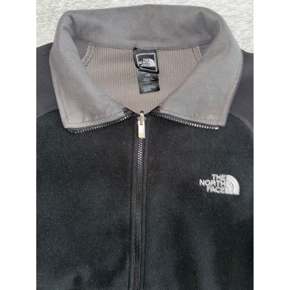 North Face Mens Black Full Zip Fleece Jacket Size Large Everyday Outdoor Style